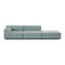 Plastics Outdoor 2-Seater Sofa with Pouf  option Green
