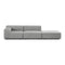 Plastics Outdoor 2-Seater Sofa with Pouf  option Grey