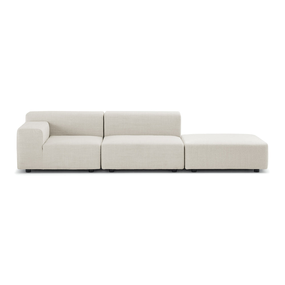 Plastics Outdoor 2-Seater Sofa with Pouf