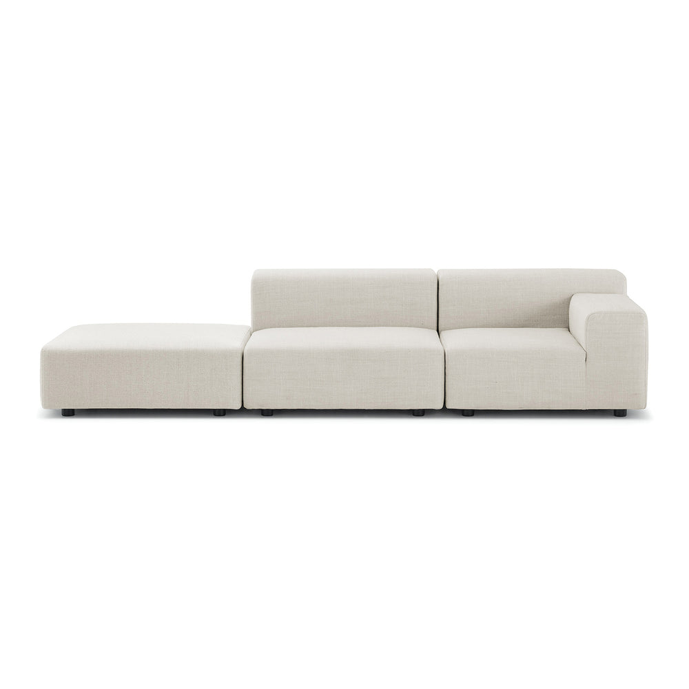 Plastics Outdoor 2-Seater Sofa with Pouf