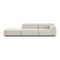 Plastics Outdoor 2-Seater Sofa with Pouf  option Right Arm
