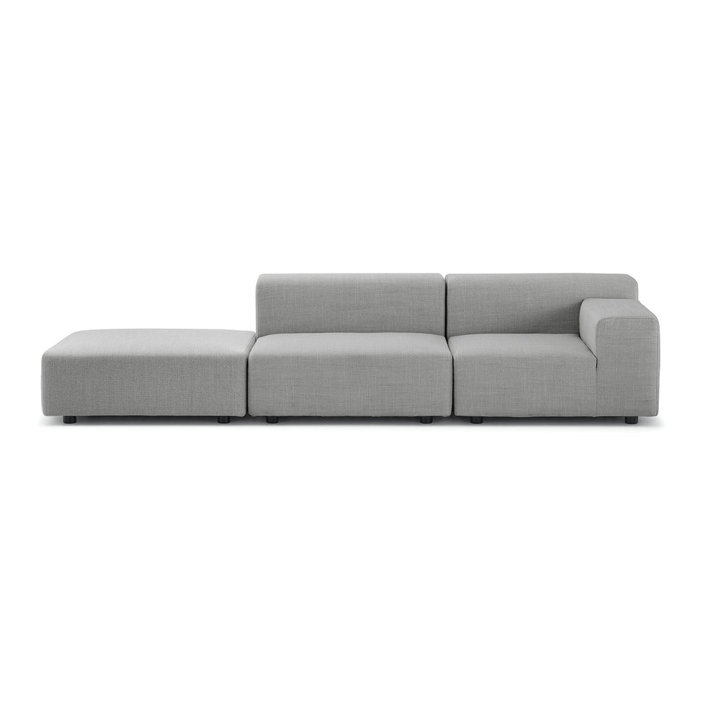 Plastics Outdoor 2-Seater Sofa with Pouf