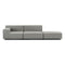 Plastics Tech Two Seater Sofa + Ottoman  option Gray