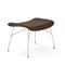 S/Wood Upholstered Stool  option Dark Wood/Dark Leather/Chrome