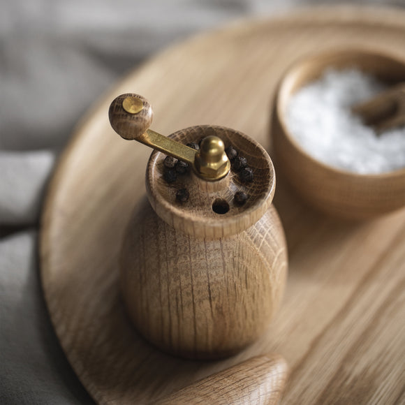 Salt Cellar with Spoon and Pepper Mill