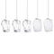 Crystal Rock 5-Light Cluster Pendant Light  option 3 Clear and 2 Opal