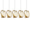 Crystal Rock 5-Light Cluster Pendant Light  option All Amber