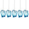 Crystal Rock 5-Light Cluster Pendant Light  option All Blue