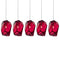 Crystal Rock 5-Light Cluster Pendant Light  option All Red