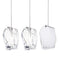 Crystal Rock 3-Light Cluster Pendant Light  option 2 Clear and 1 Opal