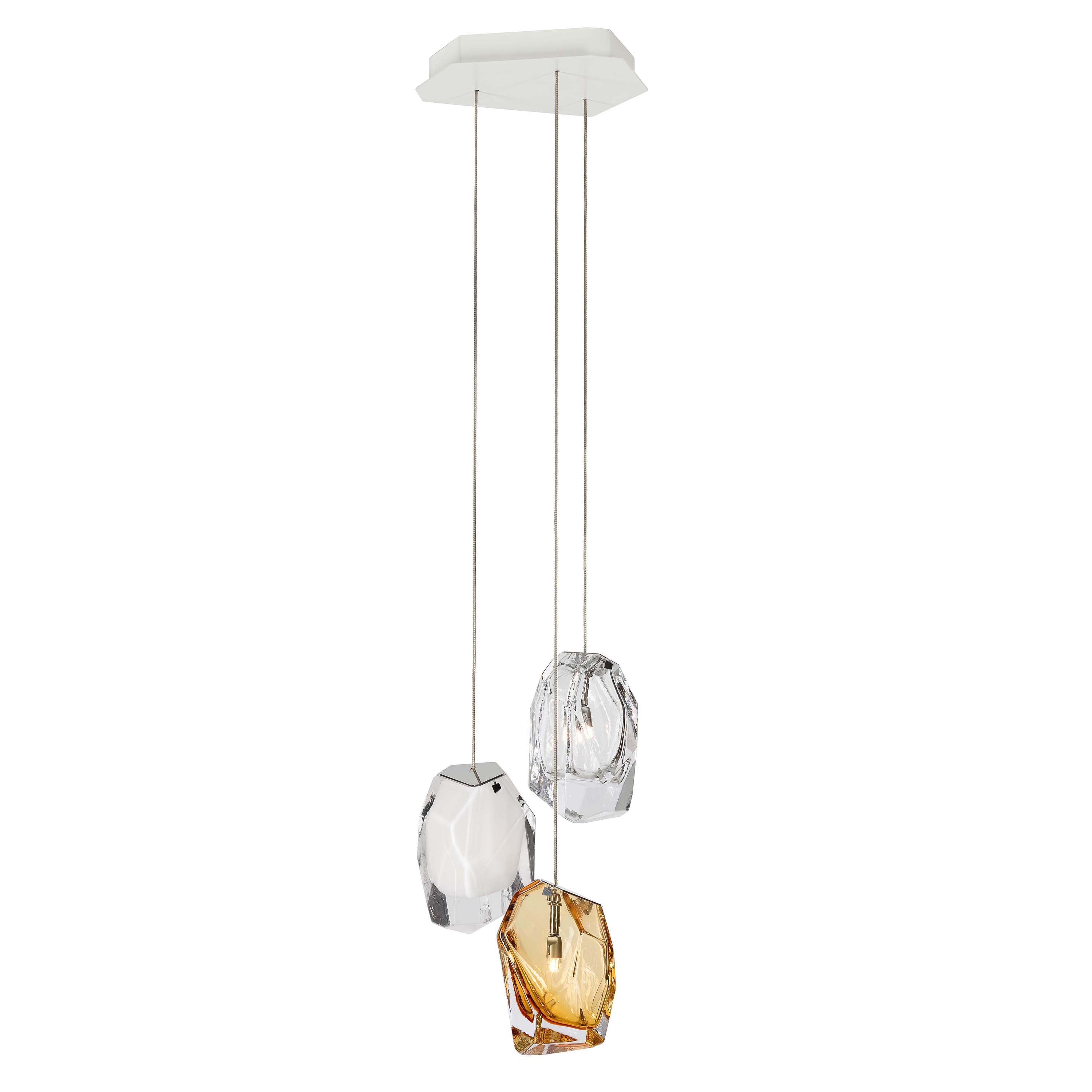 Lasvit Crystal Rock 3-Light Cluster Pendant Light - 2Modern