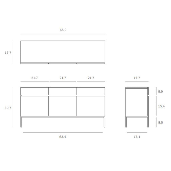Ligna 3-Door 3-Drawer Sideboard