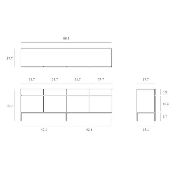 Ligna 4-Door 4-Drawer Sideboard