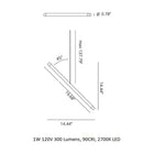 A-Tube Nano Duo 14-Light Rectangular Pendant Light