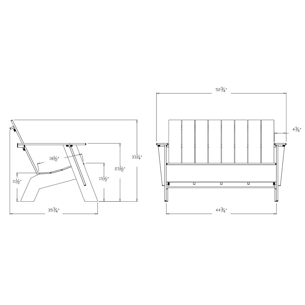 Adirondack Tall Outdoor Bench