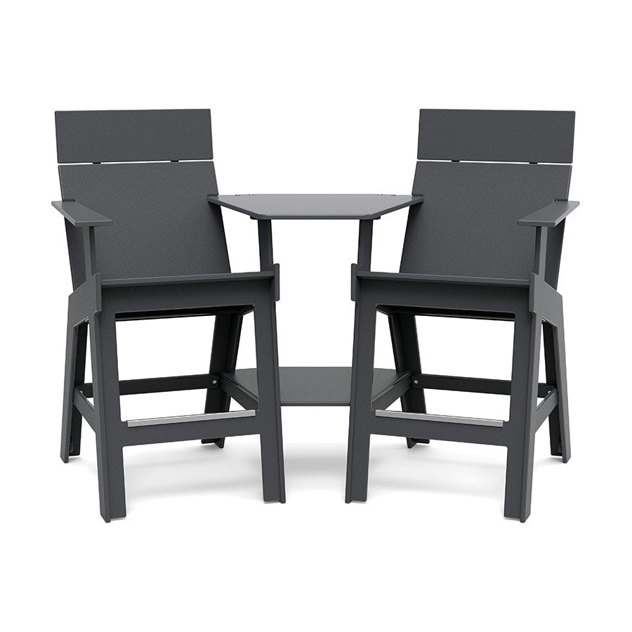 Lollygagger Hi-Rise Outdoor Chairs with Curved Attached Table
