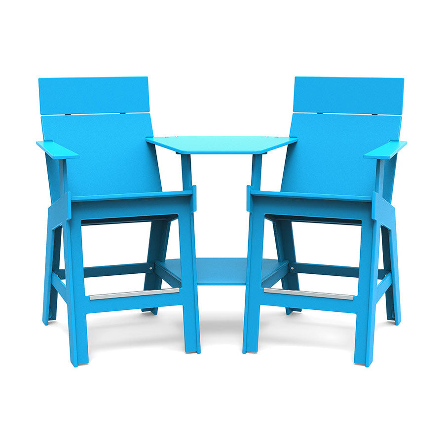 Lollygagger Hi-Rise Outdoor Chairs with Curved Attached Table
