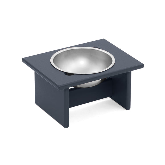 Slate. Modern Stainless Steel Elevated 2 Dog Bowl Stand. S - L Dog