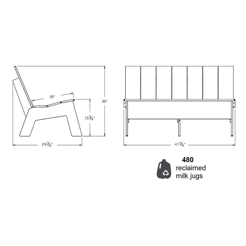 Picket Low Back Outdoor Bench