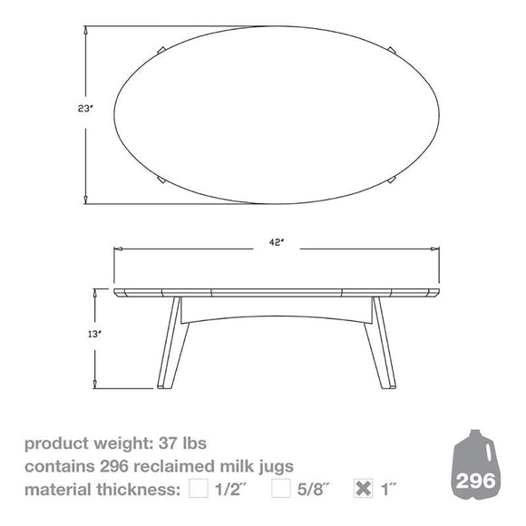 Satellite Oval Cocktail Table