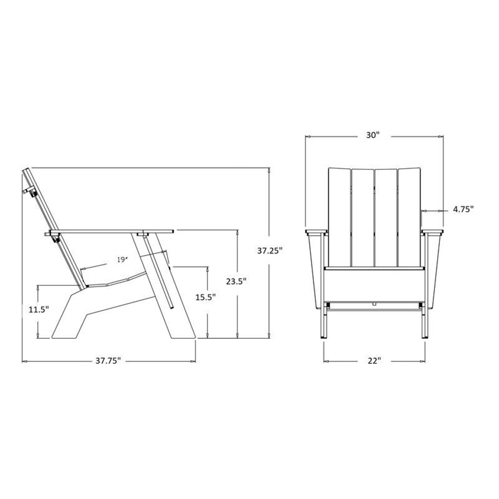 Tall Adirondack Flat Outdoor Chair