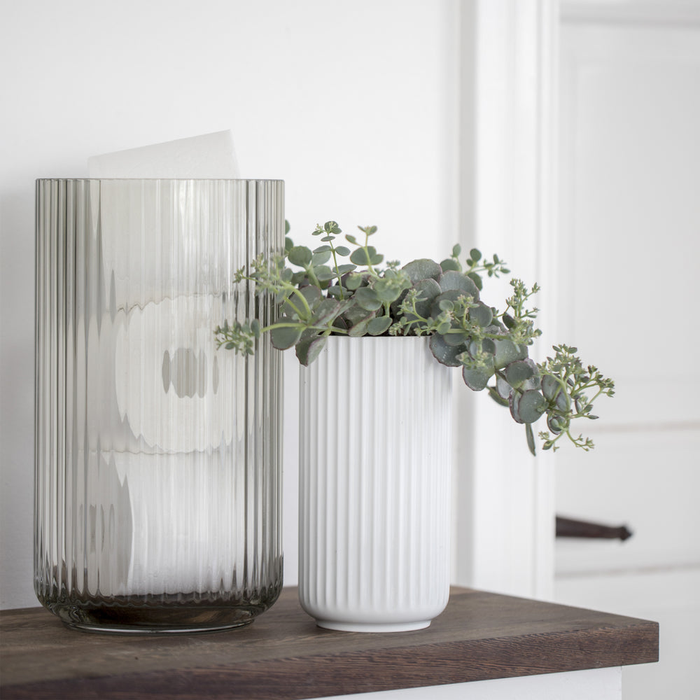 Vaso In Vetro Lyngby Porcelæn Form 70/2 H10 Trasparente, Soffiato A Bocca