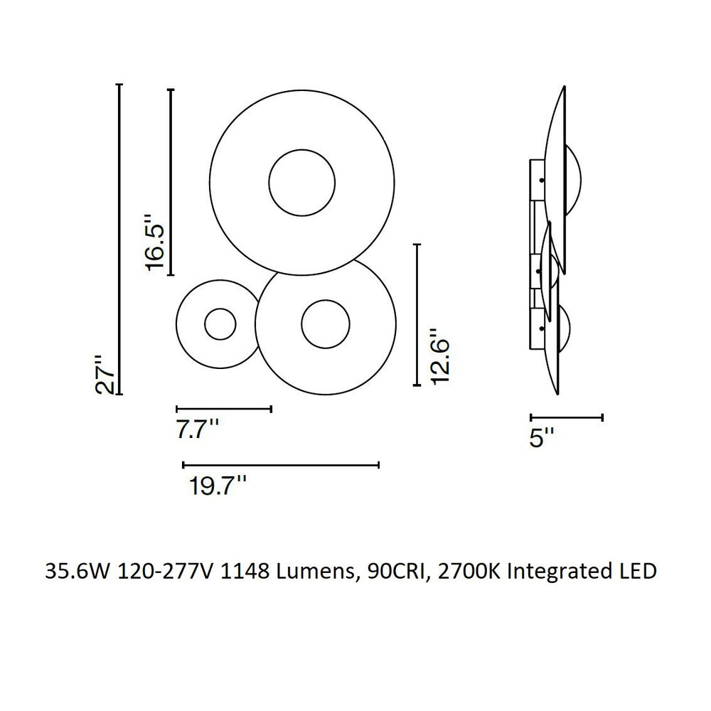 Ginger LED 3-Light Cluster Wall Sconce