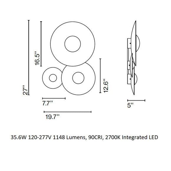 Ginger LED 3-Light Cluster Wall Sconce