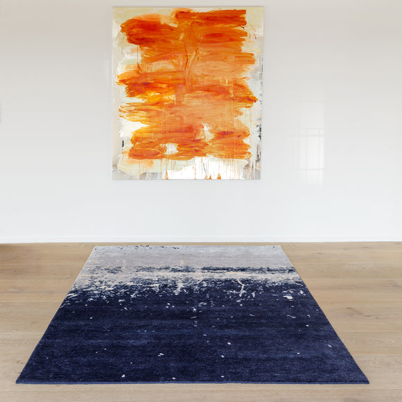 Stardust Blue Earth Bamboo Rug