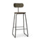 Earth Stool with Backrest  option Coffee Waste Dark