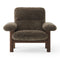 Brasilia Sheepskin Lounge Chair  option Dark Stained Oak