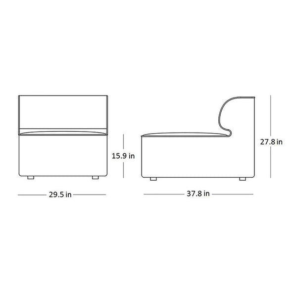 Eave Modular Sofa Middle Piece Armless