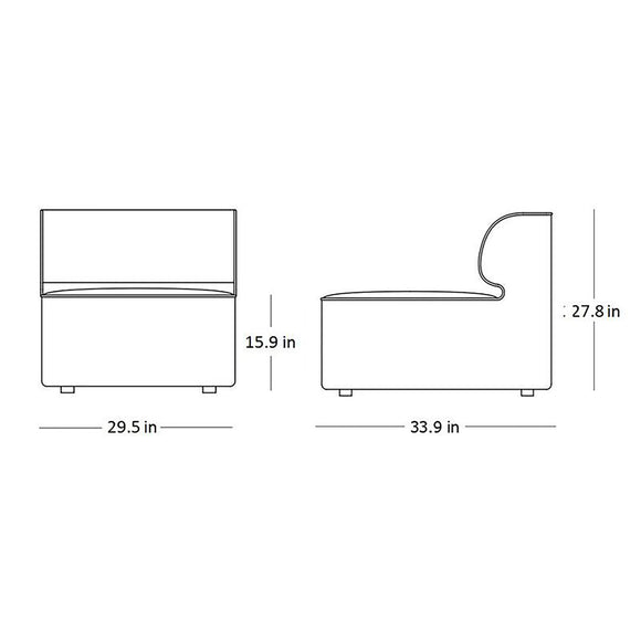 Eave Modular Sofa Middle Piece Armless