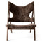 Knitting Lounge Chair Sheepskin Upholstery  option Dark Stained Oak / 20 - Root Dark Brown