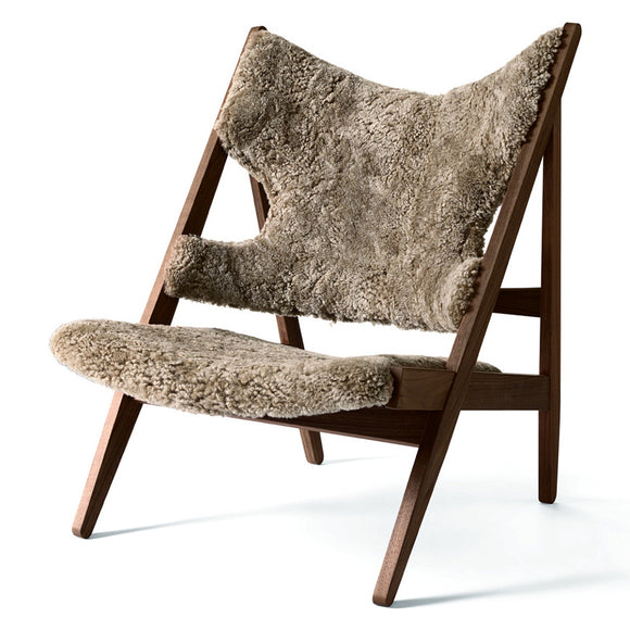 Knitting Lounge Chair Sheepskin Upholstery