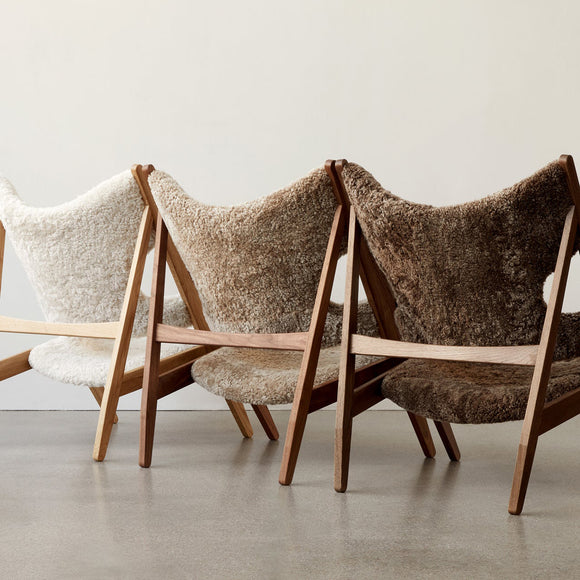 Knitting Lounge Chair Sheepskin Upholstery