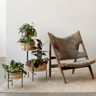 Knitting Lounge Chair Sheepskin Upholstery