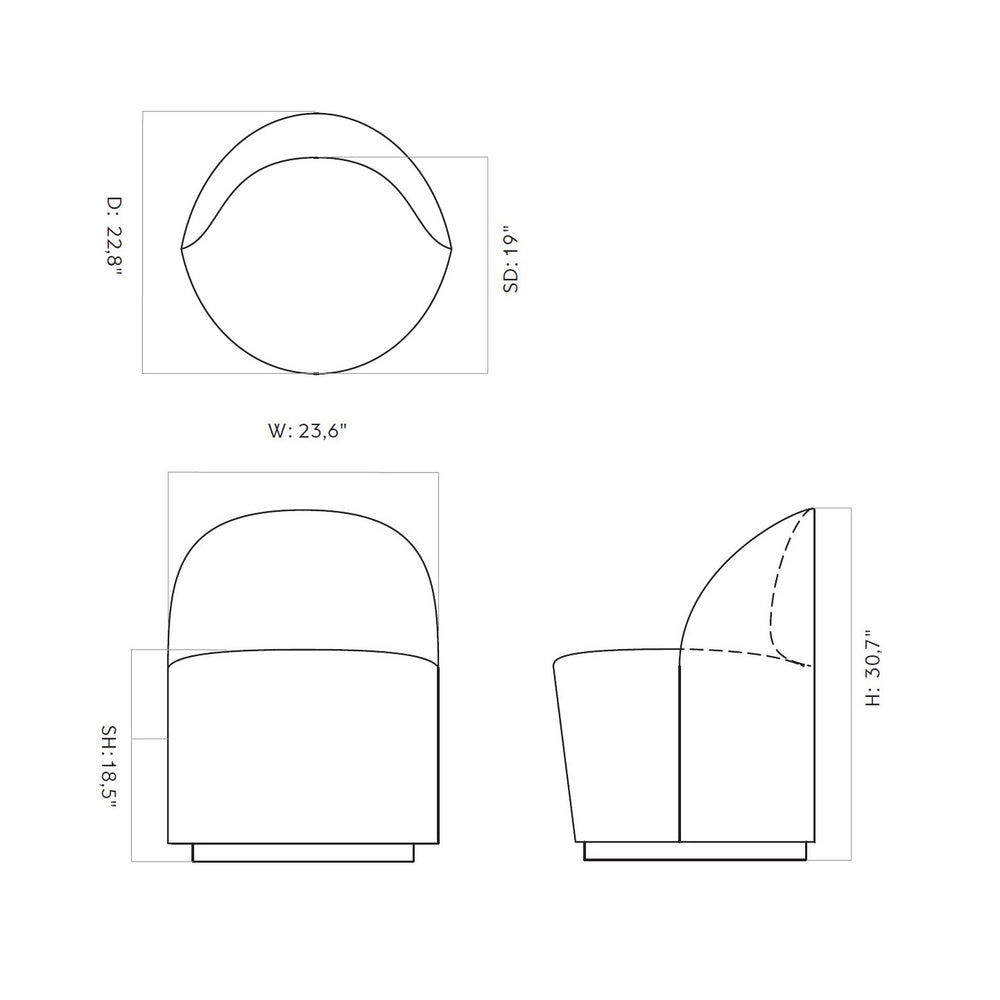 Tearoom Side Chair with Return Swivel Base