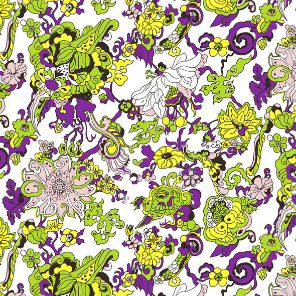 Dragon Flowers Wallpaper Sample Swatch