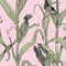 Mais Wallpaper Sample Swatch  option Green Leaf on Pink / Eco Pre-Pasted
