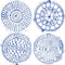 NYC Manhole Wallpaper Sample Swatch  option Blue on White / Eco Pre-Pasted
