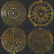 NYC Manhole Wallpaper Sample Swatch  option Gold on Eclipse / Eco Smooth Unpasted