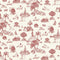 Yoga Toile Wallpaper Sample Swatch  option Red on Cream / Eco Pre-Pasted