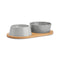 Doppio Dog Bowl Set  option Concrete