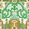 Emperor's Labyrinth Wallpaper  option Green/Orange/White