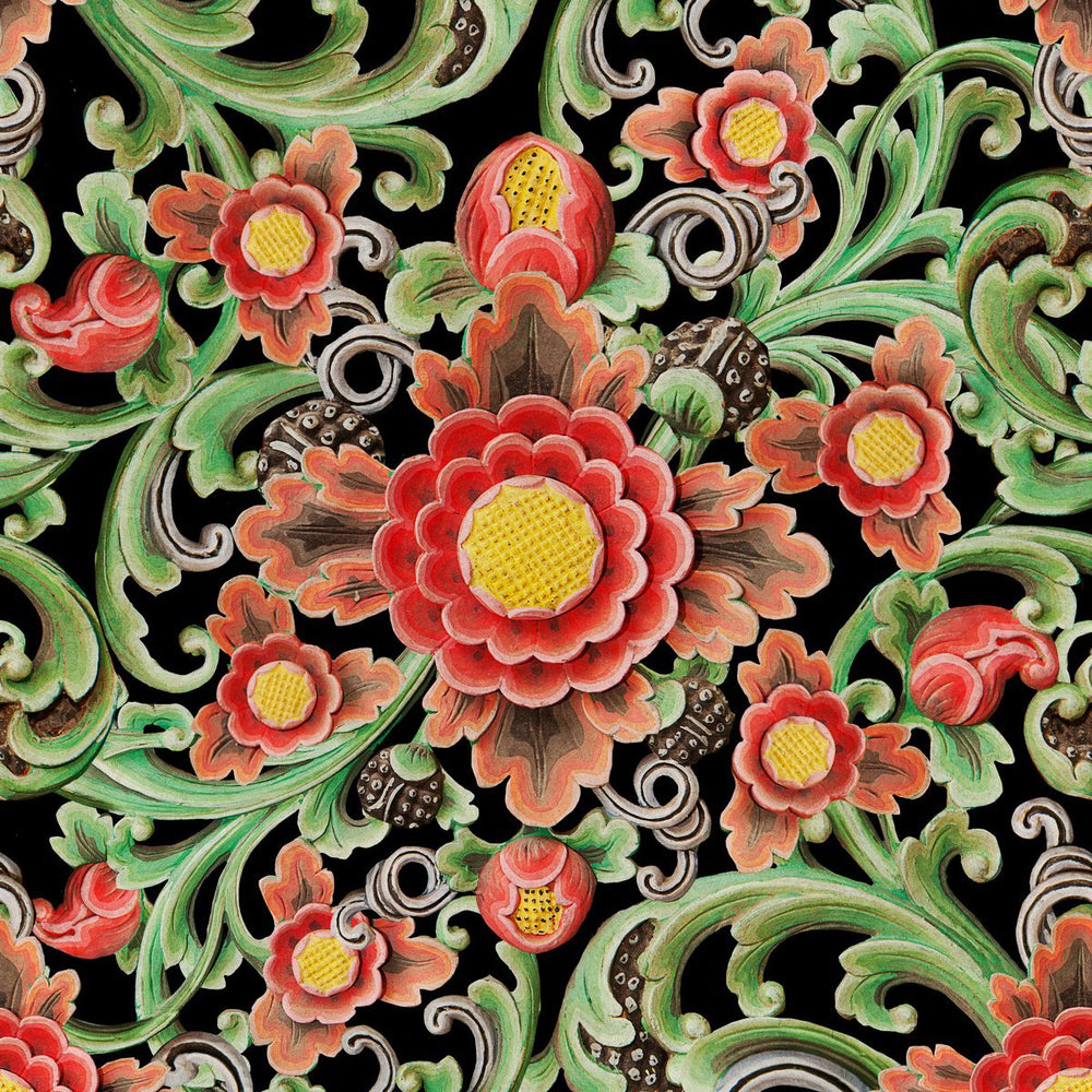 Floral Painting Wallpaper Sample Swatch