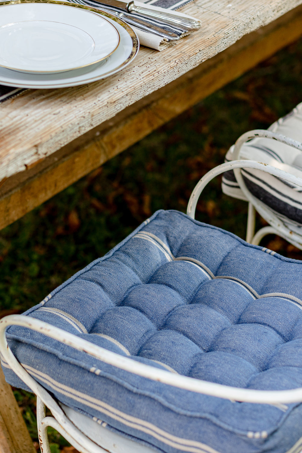 Szepviz Stripe Linen Chair Pillow