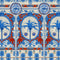 The Villa Mural Wallpaper  option Blue/Red/Taupe