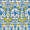 The Villa Mural Wallpaper Sample Swatch  option Blue/Yellow/Taupe Sample