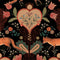 The Vixen Wallpaper Sample Swatch  option Black/Red/Orange/Green Sample